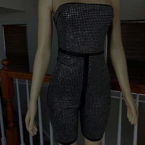Swarovski crystal tube knee length romper QUALITY